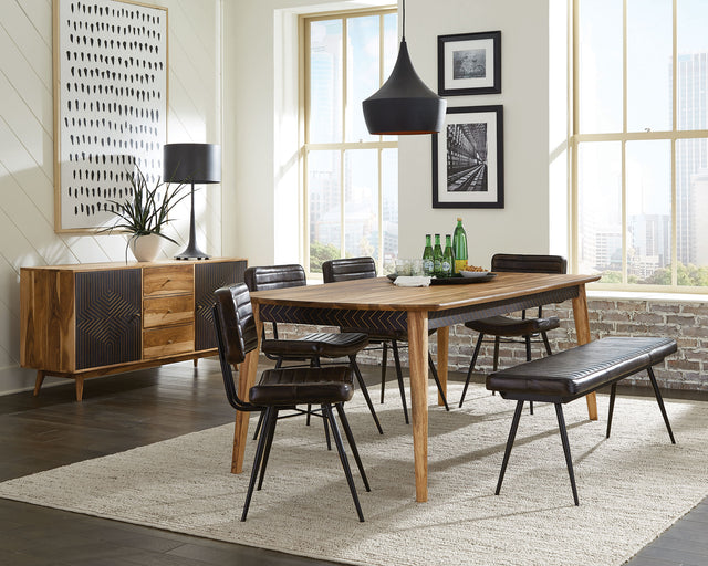 Furniture City Houma - Coaster - Partridge 6-piece Dining Set Natural Sheesham and Espresso - 110571-S6E