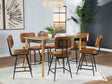Furniture City Houma - Coaster - Partridge 7-piece Counter Dining Set Sheesham and Camel - 110578-S7C