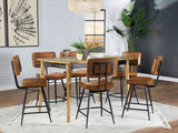 Furniture City Houma - Coaster - Partridge 7-piece Counter Dining Set Sheesham and Camel - 110578-S7C