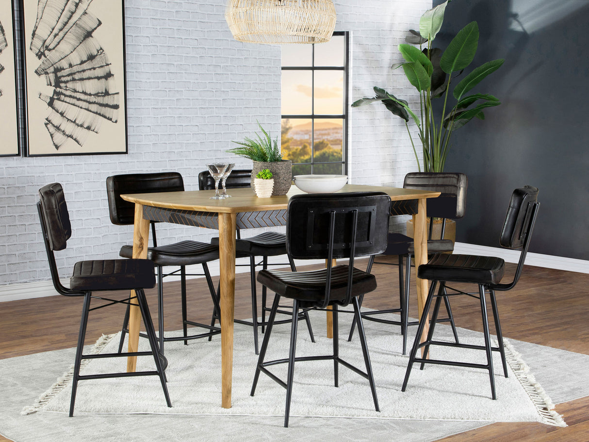 Furniture City Houma - Coaster - Partridge 7-piece Counter Dining Set Sheesham and Espresso - 110578-S7E