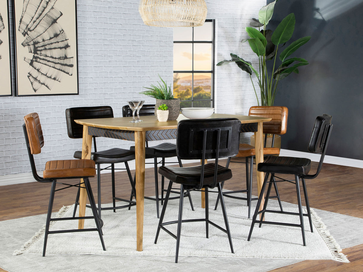 Furniture City Houma - Coaster - Partridge 7-piece Counter Dining Set Espresso and Camel - 110578-S7