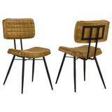 Misty Leather Upholstered Dining Side Chair Camel (Set of 2)