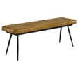 Furniture City Houma - Coaster - Misty Leather Upholstered Dining Bench Antique Camel - 110643