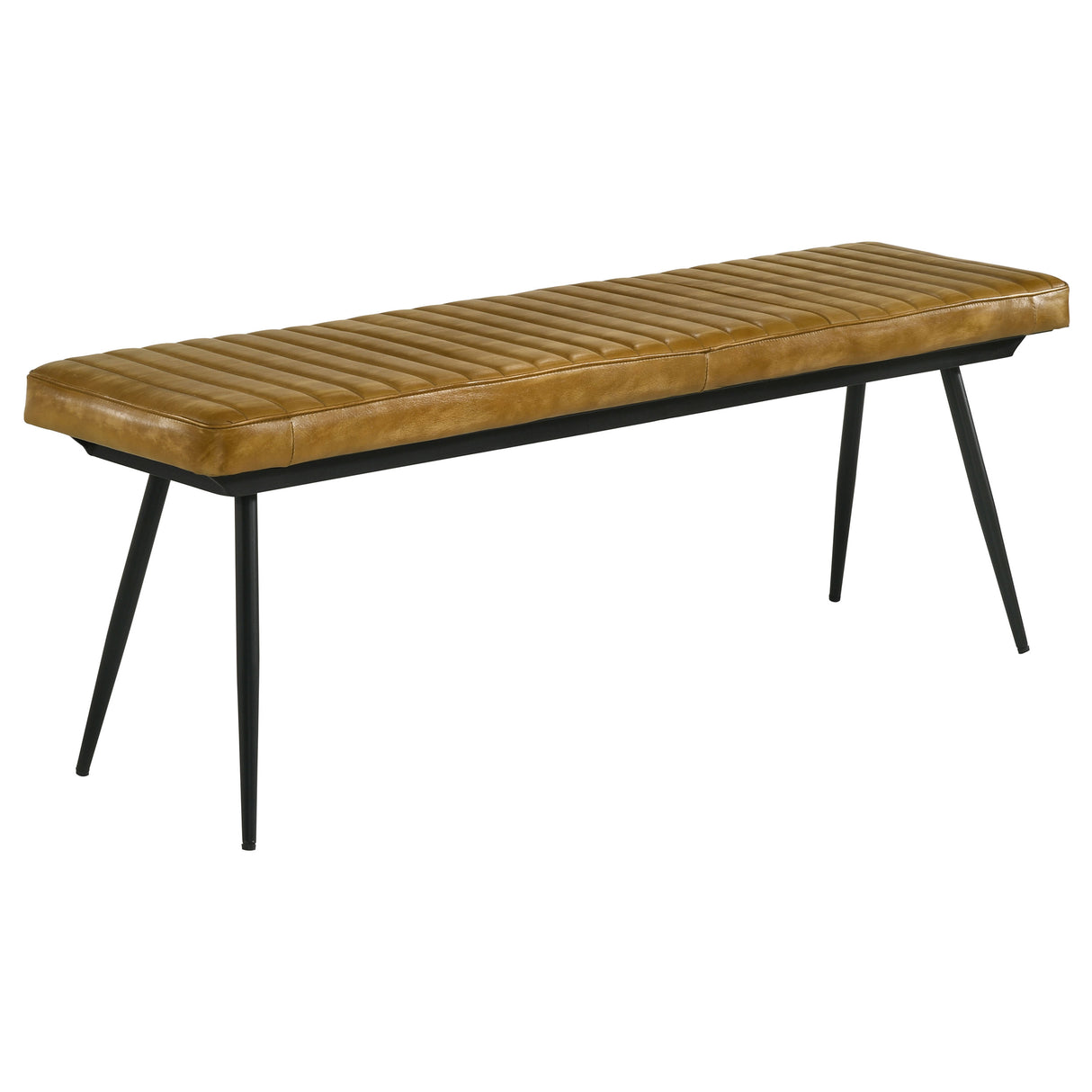 Furniture City Houma - Coaster - Misty Leather Upholstered Dining Bench Antique Camel - 110643