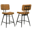 Furniture City Houma - Coaster - Partridge Leather Counter Chair Antique Camel (Set of 2) - 110649