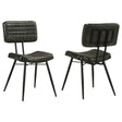 Furniture City Houma - Coaster - Misty Leather Upholstered Dining Chair Espresso (Set of 2) - 110652