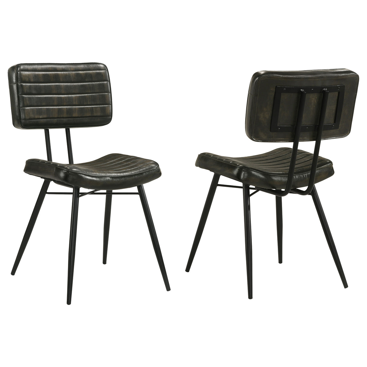 Furniture City Houma - Coaster - Misty Leather Upholstered Dining Chair Espresso (Set of 2) - 110652