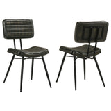 Furniture City Houma - Coaster - Misty Leather Upholstered Dining Chair Espresso (Set of 2) - 110652