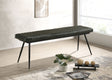 Furniture City Houma - Coaster - Misty Leather Upholstered Dining Bench Antique Espresso - 110653