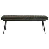 Misty Leather Upholstered Dining Bench Antique Espresso