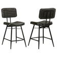 Furniture City Houma - Coaster - Partridge Leather Counter Chair Antique Espresso (Set of 2) - 110659