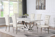 Furniture City Houma - Coaster - Kerwin 7-piece Rectangular Dining Table Set White and Chrome - 111101-S7W