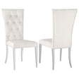 Furniture City Houma - Coaster - Kerwin Velvet Upholstered Dining Side Chair White (Set of 2) - 111102