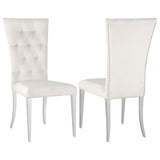 Furniture City Houma - Coaster - Kerwin Velvet Upholstered Dining Side Chair White (Set of 2) - 111102