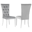 Furniture City Houma - Coaster - Kerwin Velvet Upholstered Dining Side Chair Grey (Set of 2) - 111103