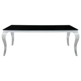 Carone 5-piece 81-inch Rectangular Black Glass Dining Set Black