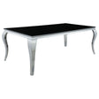 Furniture City Houma - Coaster - Carone Rectangular 81-inch Glass Top Dining Table Black - 115071