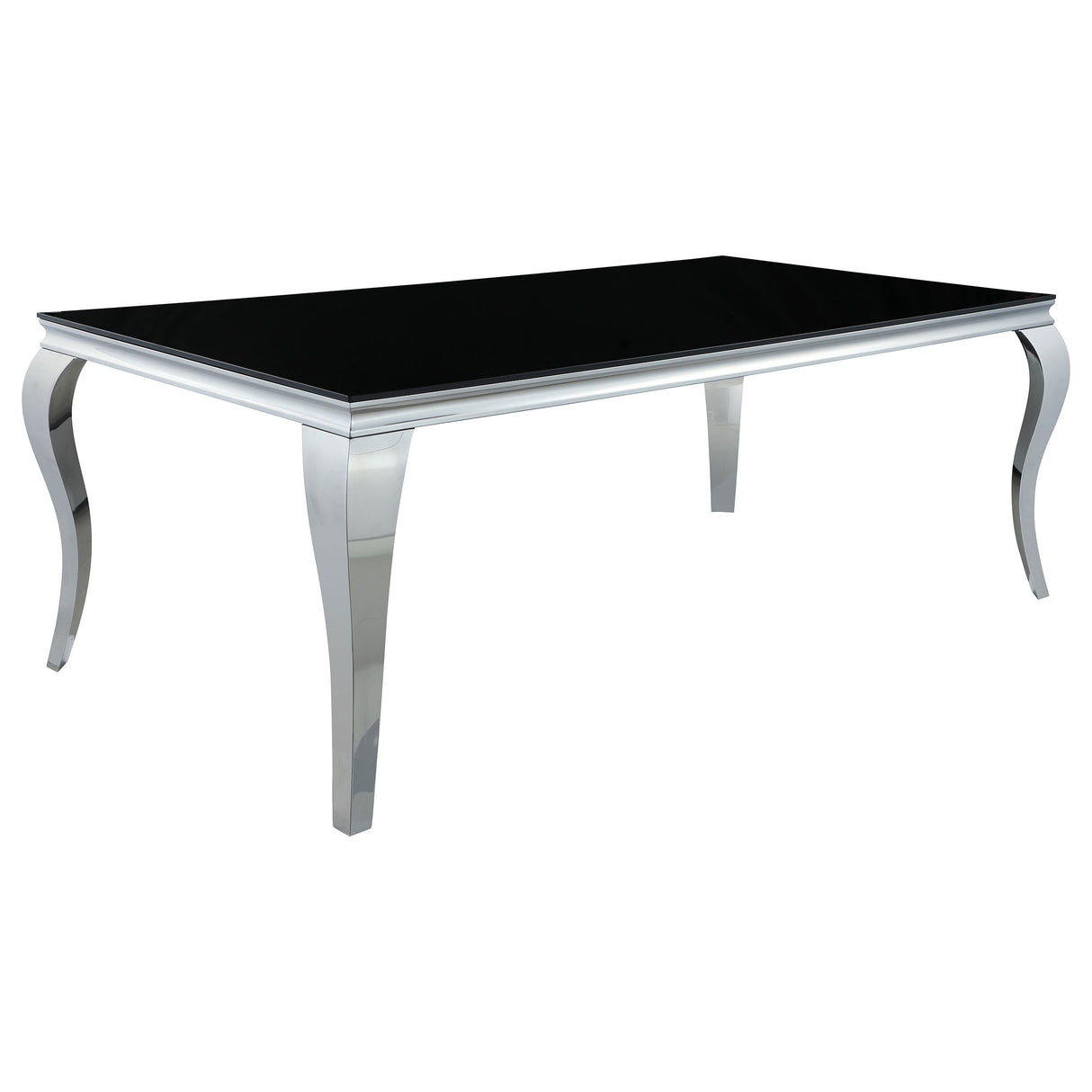 Furniture City Houma - Coaster - Carone Rectangular 81-inch Glass Top Dining Table Black - 115071
