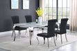 Furniture City Houma - Coaster - Carone 5-piece 81-inch Rectangular White Glass Dining Set Black - 115081-S5