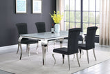 Furniture City Houma - Coaster - Carone 5-piece 81-inch Rectangular White Glass Dining Set Black - 115081-S5