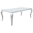 Furniture City Houma - Coaster - Carone Rectangular 81-inch Glass Top Dining Table White - 115081