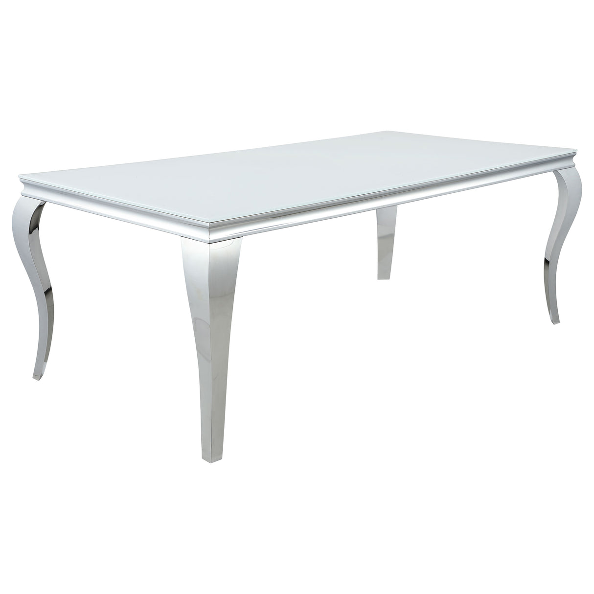 Furniture City Houma - Coaster - Carone Rectangular 81-inch Glass Top Dining Table White - 115081