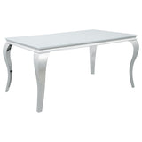 Carone 5-piece 61-inch Rectangular White Glass Dining Set Teal