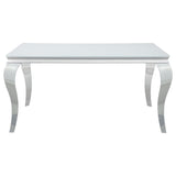 Carone 5-piece 61-inch Rectangular White Glass Dining Set Teal