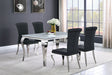 Furniture City Houma - Coaster - Carone 5-piece 61-inch Rectangular White Glass Dining Set Black - 115091-S5
