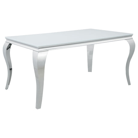 Carone Rectangular 61-inch Glass Top Dining Table White