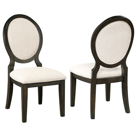 Furniture City Houma - Coaster - Twyla Oval Back Dining Side Chair Dark Cocoa (Set of 2) - 115102