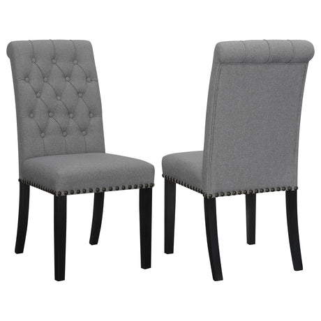 Furniture City Houma - Coaster - Alana Fabric Upholstered Dining Side Chair Grey (Set of 2) - 115162