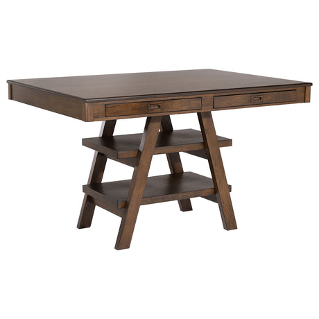 Furniture City Houma - Coaster - Dewey Rectangular 60-inch Counter Height Dining Table Walnut - 115208