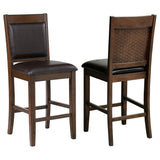 Furniture City Houma - Coaster - Dewey Upholstered Counter Chair Walnut (Set of 2) - 115209