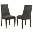 Furniture City Houma - Coaster - Wes Upholstered Dining Side Chair Dark Walnut (Set of 2) - 115272