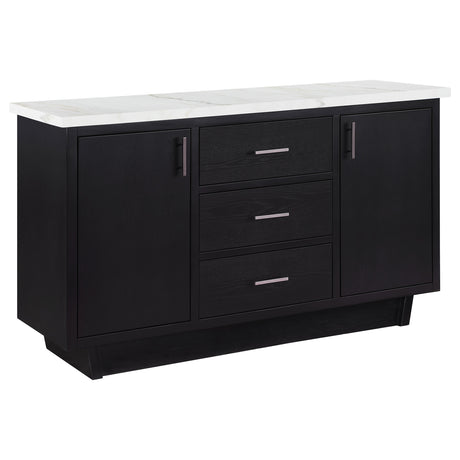 Furniture City Houma - Coaster - Sherry 3-drawer Marble Top Sideboard Buffet Rustic Espresso - 115515