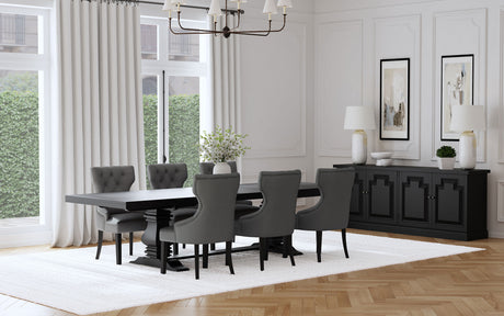 Furniture City Houma - Coaster - Florence 7-piece 126-inch Extension Dining Table Set Grey - 115531-S7G