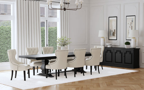 Furniture City Houma - Coaster - Florence 9-piece 126-inch Extension Dining Table Set Beige - 115531-S9B