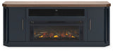 Landocken - 83" TV Stand With Electric Fireplace - Two-tone