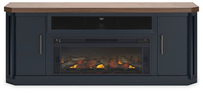Landocken - 83" TV Stand With Electric Fireplace - Two-tone