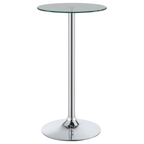 Furniture City Houma - Coaster - Abiline Round 24-inch Glass Top Bistro Bar Table Chrome - 120341