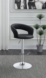 Barraza 29-inch Adjustable Height Bar Stool Black and Chrome