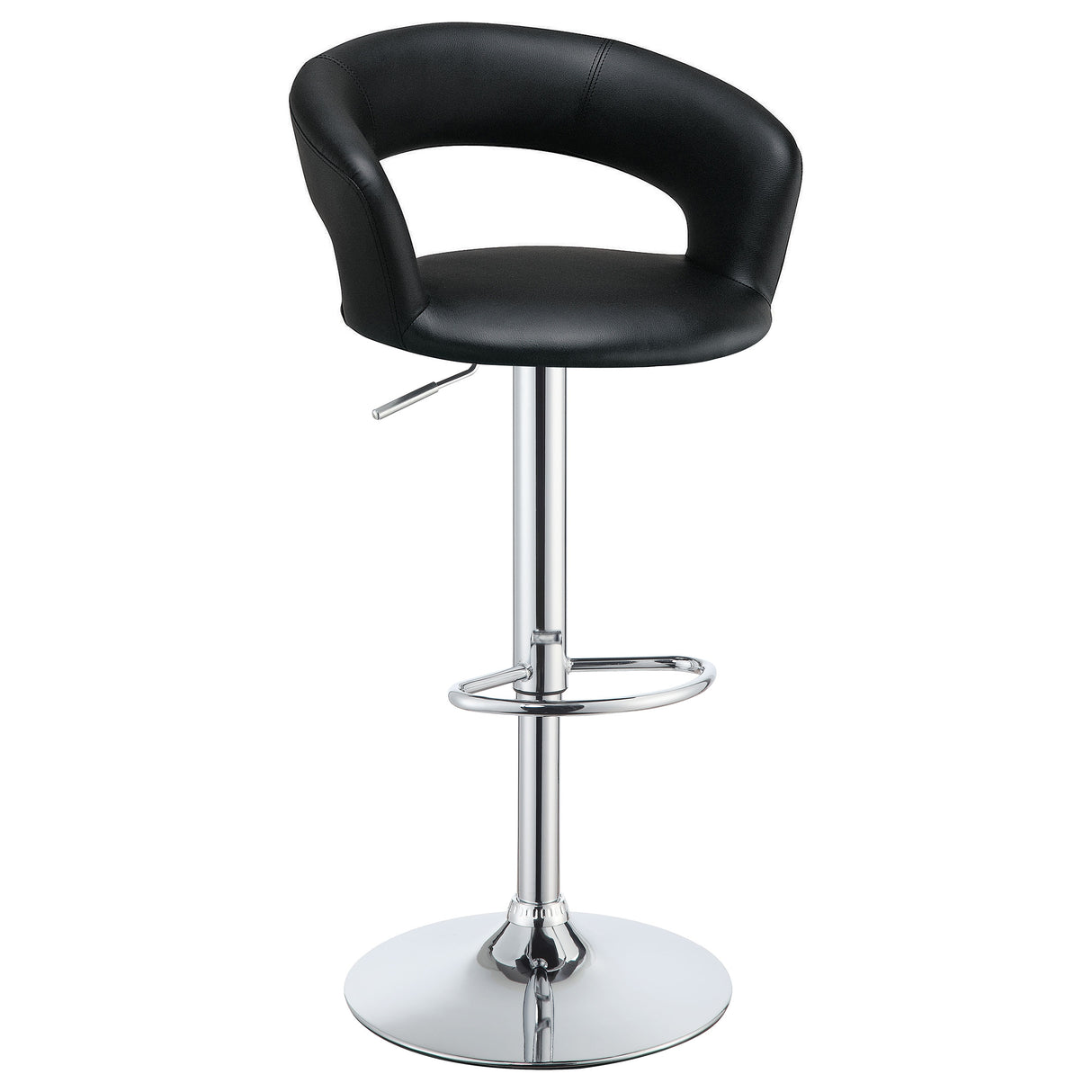 Furniture City Houma - Coaster - Barraza 29-inch Adjustable Height Bar Stool Black and Chrome - 120346