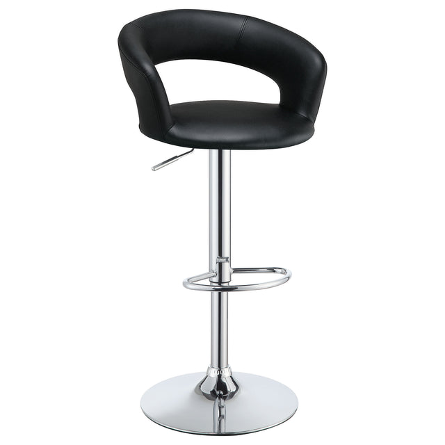 Furniture City Houma - Coaster - Barraza 29-inch Adjustable Height Bar Stool Black and Chrome - 120346