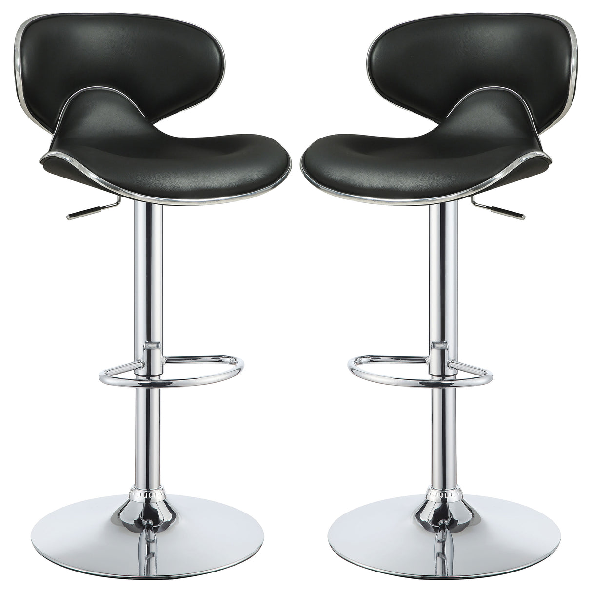 Furniture City Houma - Coaster - Edenton Upholstered Adjustable Bar Stool Black (Set of 2) - 120359
