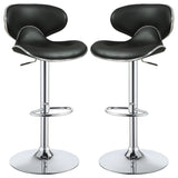Furniture City Houma - Coaster - Edenton Upholstered Adjustable Bar Stool Black (Set of 2) - 120359