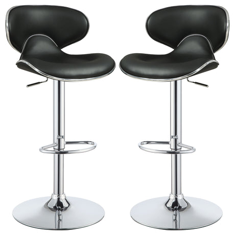 Furniture City Houma - Coaster - Edenton Upholstered Adjustable Bar Stool Black (Set of 2) - 120359