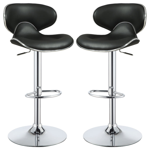 Furniture City Houma - Coaster - Edenton Upholstered Adjustable Bar Stool Black (Set of 2) - 120359