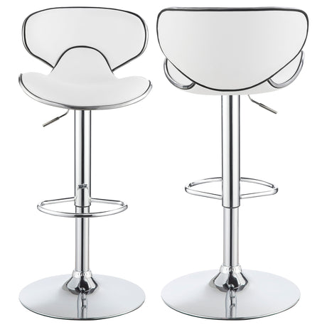 Furniture City Houma - Coaster - Edenton Upholstered Adjustable Bar Stool White (Set of 2) - 120389