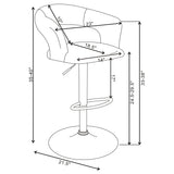 Barraza 29-inch Adjustable Height Bar Stool Grey and Chrome